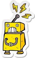 sticker of a cartoon little robot vector