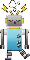 gradient shaded cartoon malfunctioning robot vector