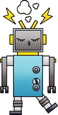 gradient shaded cartoon malfunctioning robot