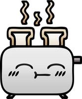 gradient shaded cartoon of a toaster vector