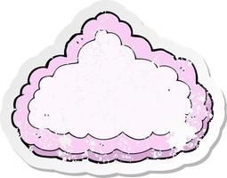 retro distressed sticker of a cartoon decorative cloud vector