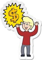 sticker of a making money cartoon vector