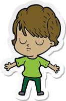 sticker of a cartoon woman vector