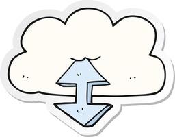 sticker of a cartoon digital cloud vector