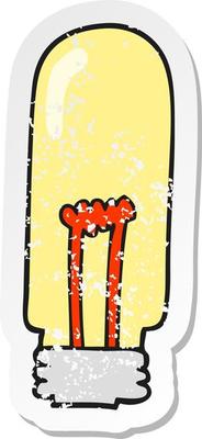 retro distressed sticker of a cartoon light bulb