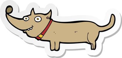 sticker of a cartoon happy dog vector