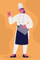 female chef profession vector