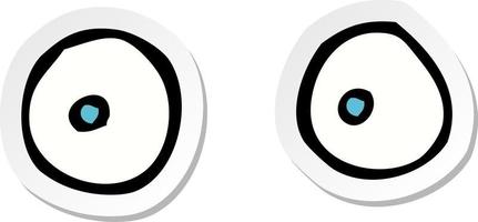 sticker of a cartoon eyes vector