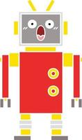 robot de dibujos animados retro de color plano vector