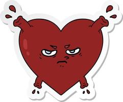 sticker of a cartoon heart vector