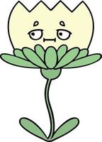 cute cartoon flower vector