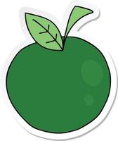 sticker of a quirky hand drawn cartoon apple vector