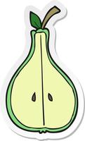 sticker of a cartoon half pear vector