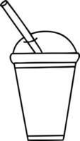 quirky line drawing cartoon soft drink vector