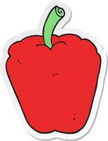 sticker of a cartoon pepper vector