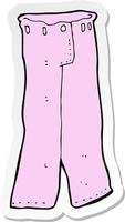 sticker of a cartoon pair of pink pants vector