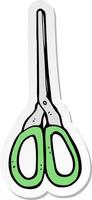 sticker of a cartoon scissors vector