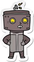 sticker of a cartoon robot vector