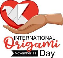 International Origami Day Banner Design vector