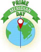concepto de logotipo del primer día del meridiano vector