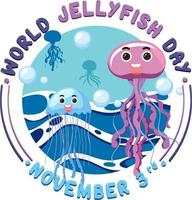 World Jellyfish Day Logo Design vector