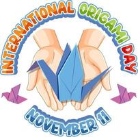 International Origami Day Banner Design vector