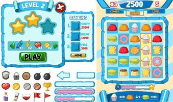 Game element template design set vector