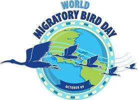 diseño de banner del día mundial de las aves migratorias vector