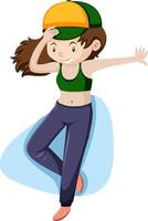 Active woman cartoon character vector