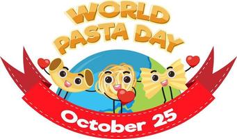 diseño del cartel del día mundial de la pasta vector