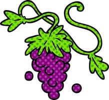 cartoon doodle of grapes on vine vector