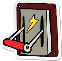 sticker of a cartoon industrial machine lever vector