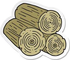 sticker of a cartoon logs vector