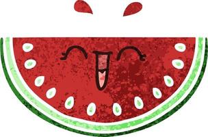 quirky retro illustration style cartoon watermelon vector