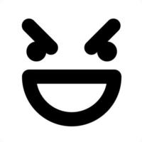 simple mean face icon vector
