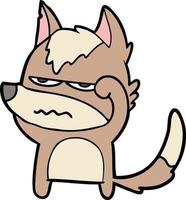 cartoon annoyed wolf vector