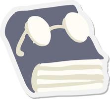 book wearing glasses sticker vector