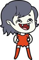 cartoon laughing vampire girl vector