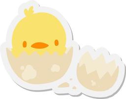 cartoon chick sticker vector