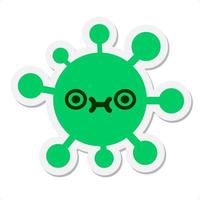 cute staring virus sticker vector