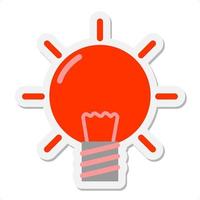 red light bulb sticker vector