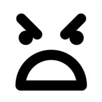 simple angry boss face icon vector