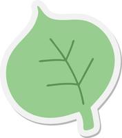 simple cartoon leaf sticker vector