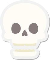spooky halloween skull sticker vector