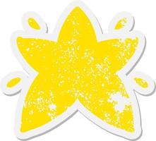 shining star shape grunge sticker vector