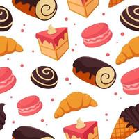 Background of Dessert Seamless Pattern vector