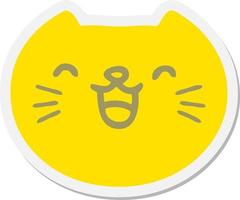 cat face sticker vector