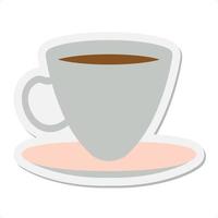 coffee cup and saucer sticker vector