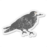 crow grunge sticker vector