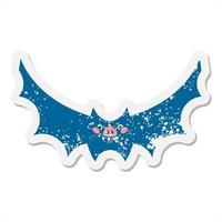 cute halloween bat grunge sticker vector
